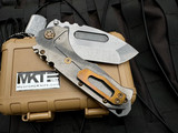Medford Praetorian T Tumbled Titanium Body w/ Bronzed Hardware/Clip and S45VN Tumbled Tanto Blade (3.75")