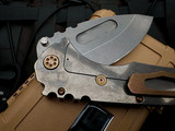 Medford Praetorian T Tumbled Titanium Body and Brass/Bronzed Hardware/Clip  w/ S45VN Tumbled Drop Point Blade (3.75")