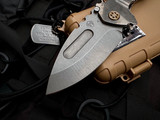 Medford Praetorian T Tumbled Titanium Body and Brass/Bronzed Hardware/Clip  w/ S45VN Tumbled Drop Point Blade (3.75")