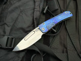 Medford Slim Midi Faced/Flamed "Galaxy" Titanium Body w/ Galaxy Pocket Clip S45VN Tumbled Drop Point Blade (3.25")