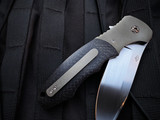 Chris W Smith/ John W Smith Custom Folder Bronzed Titanium Body w/ Carbon Fiber Scales and Hand Rubbed Satin Plain Edge Blade (4") Pivot Option #2