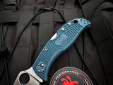 Spyderco Leaf Jumper Blue FRN Lightweight Body w/ K390 Satin Plain Edge Blade (3.09") C262PBLK390