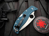 Spyderco Leaf Jumper Blue FRN Lightweight Body w/ K390 Satin Plain Edge Blade (3.09") C262PBLK390