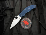 Spyderco UK Penknife Slipjoint Folder Navy Blue FRN Lightweight Body w/ SPY27 Satin Plain Edge Blade (2.95") C94PCBL