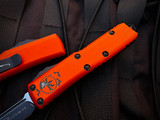 Microtech UTX-85 S/E Black and Orange Halloween Body w/ Black Plain Edge Blade (3.4") 231-1HWS