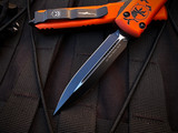 Microtech Ultratech D/E Black and Orange Halloween Body w/ Black Plain Edge Blade (3.4") 122-1HWS