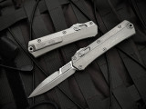 Microtech Glykon Bayonet Natural Finish Titanium/Aluminum Body w/ Plain Edge Blade (3.75") 184-10APNC