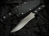 Microtech Arbiter Fixed Blade Black G10 Handle w/ Apocalyptic Full Serrated Blade (8.75") 104-12AP