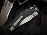 Microtech Amphibian S/E RAM-LOK Folder Fluted Black G10 Body w/ Apocalyptic Partially Serrated Blade (3.9") 137RL-11APFLGTBK
