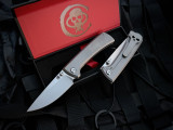 Chaves Knives RCK9 Folder Titanium Body w/ M390 Satin Drop Point Plain Edge Blade (3.25")