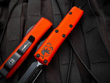 Microtech UTX-85 D/E Black and Orange Halloween Body w/ Black Plain Edge Blade (3.4") 232-1HWS
