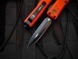 Microtech UTX-85 D/E Black and Orange Halloween Body w/ Black Plain Edge Blade (3.4") 232-1HWS