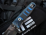 Medford The Deep Fixed Blade Black and Blue G10 Scales w/ 20CV Tumbled Plain Edge Blade (4.5")
