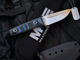 Medford The Deep Fixed Blade Black and Blue G10 Scales w/ 20CV Tumbled Plain Edge Blade (4.5")