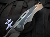 WingManEDC ASA Flipper Zirconium Inlaid Titanium Body w/ S90V Plain Edge Blade (3")