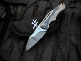 WingManEDC ASA Flipper Zirconium Inlaid Titanium Body w/ S90V Plain Edge Blade (3")