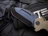 Medford Praetorian Scout M/P OD Green G10 Body w/ D2 PVD Tanto Plain Edge Blade (3.6")