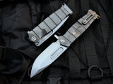 Medford USMC Fighter Flipper Tumbled Titanium Body w/ S45VN Tumbled Plain Edge Blade (4.25")