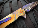 Peter Martin XRS Custom Flipper Westinghouse Micarta Scales and Mokume Bolster w/ Zircuti Pocket Clip and Lava Lamp Damascus Pl