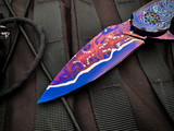 Peter Martin XRS Custom Flipper Mother of Pearl Scales and Timascus Bolster w/ Zircuti Pocket Clip and "Peter Martin" Name/Logo
