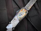 Patrick Famin Custom DOTF Auto Black Aluminum Body w/ Mother of Pearl Scales, Zirco Bronze Copper Nichols Mokume Bolster, and F