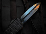 Microtech Combat Troodon Delta Shadow D/E Shadow Black Delta Pattern Aluminum Body w/ DLC Fluted Plain Edge Blade (3.8") 142-1CT-DSH