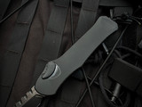 Heretic Knives Hydra Recurve Black Tactical Aluminum Body w/ Two Tone Black Plain Edge Blade (3.6") H008-10A-T