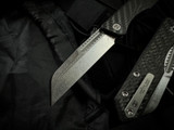 Heretic Knives Jinn Slipjoint Folder Carbon Fiber Body w/ Stonewashed Plain Edge Blade (3") H013-2A-CF