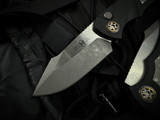 Heretic Knives Pariah Auto Folder Black Body w/ Battleworn Inlays and Plain Edge Blade (3.75") H048-5A