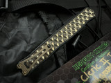Heretic Knives Custom Cleric II T/E Black Aluminum Bronzed Buddle Inlaid Body w/ Bronzed Razorwire Vegas Forge Damascus Hand Gr