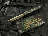 Heretic Knives Custom Cleric II T/E Black Aluminum Bronzed Buddle Inlaid Body w/ Bronzed Razorwire Vegas Forge Damascus Hand Gr