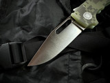 Demko AD20 Sharklock Clip Point Folder Green Digicam Body w/ CPM 3V Belt Satin/Stonewashed Plain Edge Blade (3.75")