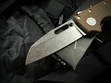 Demko AD20S Sharklock Sharkfoot Folder Textured Earth G10 Body w/ S45VN Stonewashed Plain Edge Blade (3.75")