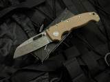 Demko AD20S Sharklock Sharkfoot Folder Textured Earth G10 Body w/ S45VN Stonewashed Plain Edge Blade (3.75")