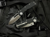 Demko AD20.5SC SharkCub Sharklock Slicer Folder Black Aluminum Body w/ 20CV Stonewashed Plain Edge Blade (2")