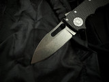 Demko AD20.5SC SharkCub Sharklock Slicer Folder Black Aluminum Hex pattern Laser Engraved Body w/ 20CV Stonewashed Plain Edge B