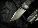 Demko AD20.5SC SharkCub Sharklock Clip Point Folder Black Aluminum Tri-Pattern Laser Engraved Body w/ 20CV Stonewashed Plain Ed