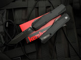 Kershaw Livewire T/E OTF Black Aluminum Body w/ Magnacut Blackwashed Plain Edge Blade (3.4”) 9000T