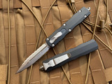 Microtech Dirac Delta D/E Black Aluminum Body w/ Stonewashed Full Serrated Blade (3.8") 227-12