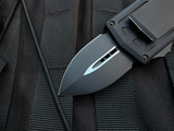 CONSIGNMENT Microtech Exocet D/E Black Tactical Body w/ Black Plain Edge Blade (1.9") 157-1T