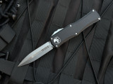 CONSIGNMENT Microtech Hera D/E Black Aluminum Body w/ Stonewashed Plain Edge Blade (3.08") 702-10
