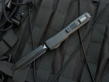 CONSIGNMENT Microtech Ultratech Spartan Black Tactical Aluminum Body w/ Black Plain Edge Blade (3.4") 223-1T
