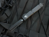 CONSIGNMENT Microtech Ultratech Spartan Black Tactical Aluminum Body w/ Black Plain Edge Blade (3.4") 223-1T