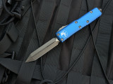CONSIGNMENT Microtech UTX-85 Spartan Blue Aluminum Body w/ Bronzed Apocalyptic Plain Edge Blade (3.1") 230-13APBL