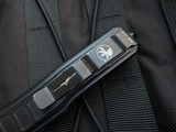 CONSIGNMENT Microtech UTX-85 II D/E Signature Series Textured Black Aluminum Body w/ Black Plain Edge Blade (3.1") 232II-1TS