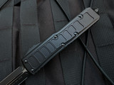 CONSIGNMENT Microtech UTX-85 II D/E Signature Series Textured Black Aluminum Body w/ Black Plain Edge Blade (3.1") 232II-1TS
