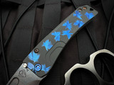 Medford Knives Slim Midi Beadblast Gray Blue "Birds of Paradise" Titanium Body w/ S45VN Tumbled Plain Edge Blade (3.25")