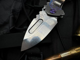 Medford Knives Praetorian Genesis T Folder Tumbled Deep Cut "Laurel Leaf Filigree" Lasered Titanium Body w/ Violet Hardware/Cli