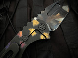 Medford Knives Praetorian Genesis T Folder Black PVD Multi-Color "Birds of Paradise" Titanium Body and Black PVD Clip w/ S45VN DLC Plain Edge Blade (3.4")