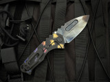 Medford Knives Praetorian Genesis T Folder Black PVD Multi-Color "Birds of Paradise" Titanium Body and Black PVD Clip w/ S45VN DLC Plain Edge Blade (3.4")